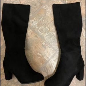 Black suede boots